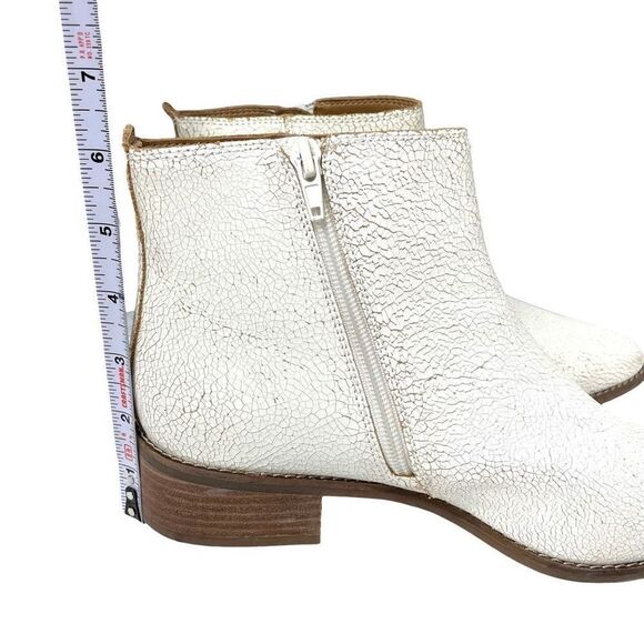 Lucky Brand Lenree distressed leather Bootie Sz 8.5 white boho - Picture 10 of 12